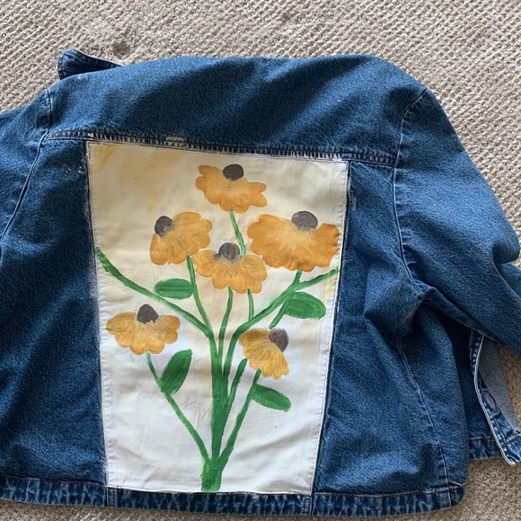 Doreman burn re-painted jacket vintage jean jacket - Picture 2 of 3